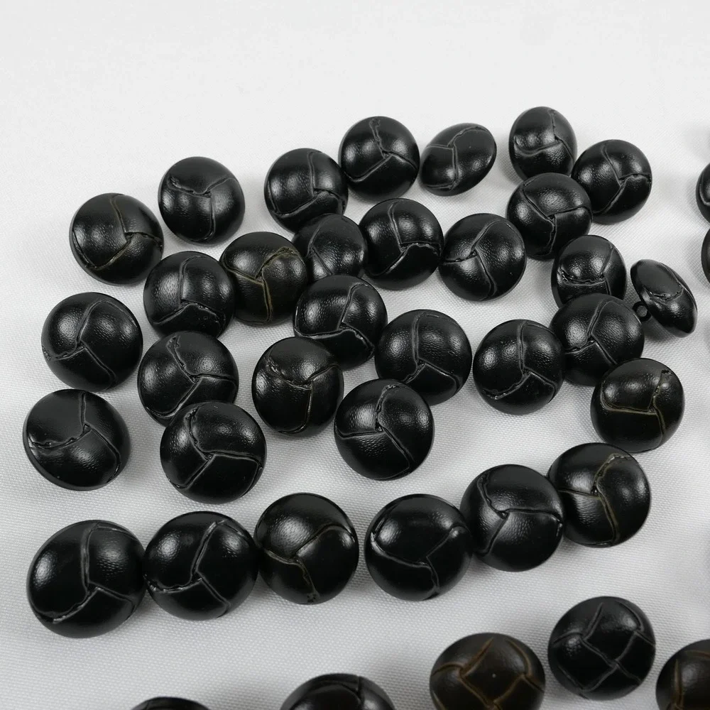 Vintage Woven Leather Look Shank Buttons Lot Black‎ Brown Blazer Coat 90+pc